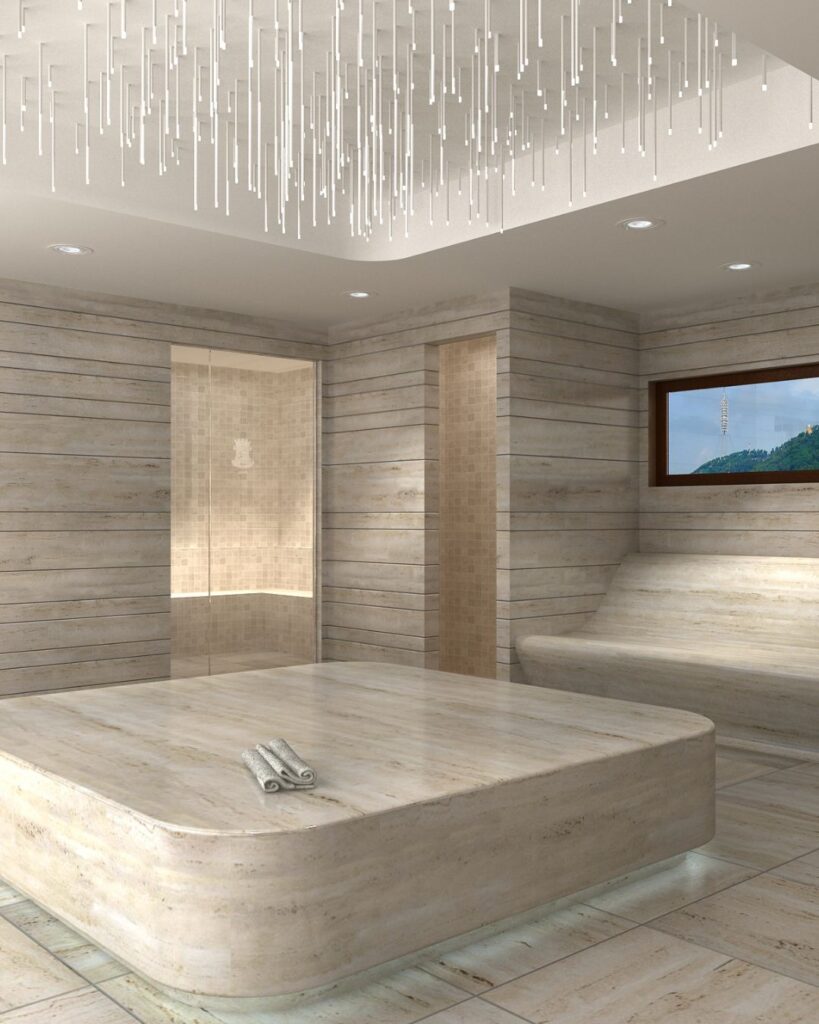 Diseños a medida-Duchas-Taquillas de vestuario-Equipamiento especial-Cabina de masaje profesional